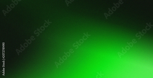 Neon Green Light Gradient Fading from Bottom Corner to Black, Grainy Abstract Background. template cover poster, banner.