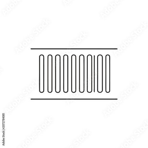 Black and White Metal Barcode Vector Illustration with Business Product Label Scan Icon Retail Commerce Data Symbol Design