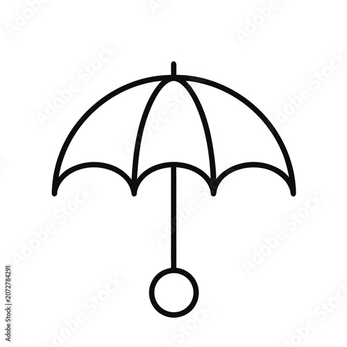Black Umbrella Icon Isolated on White Background Weather Protection Symbol Vector Illustration for Rain Safety Seasonal Concept