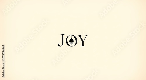 Minimalist JOY typography on warm cream background