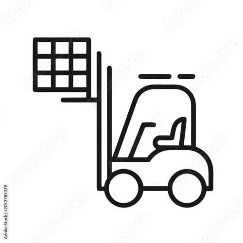 Modern Forklift Truck Vector Illustration Icon for Warehouse Cargo Handling Industrial Transport Construction Equipment and Logistics Design