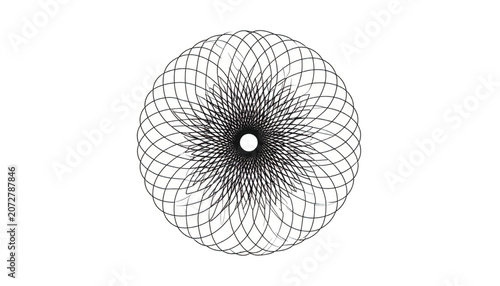 Wireframe sphere with grid pattern.