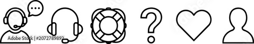 Support Interface Icons. Vector