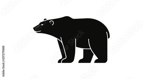 Bild auf Leinwand Black bear silhouette standing profile.