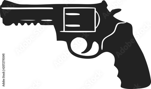 Obraz na plátně revolver gun silhouette vector icon