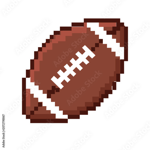 Retro Pixel American Football Icon 8-Bit Vector Graphic Design