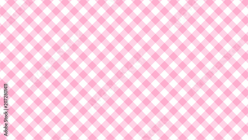Cute Pink Gingham Check Pattern Background. Vector seamless texture for interior, cloth, paper, decorative, banner, cover, card.