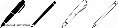 Fotografie Various styled pens and pencils for creative designs and presentations