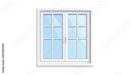White Double Hung Window Pane.