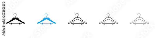 Bild auf Leinwand Clothes hanger icons vector illustrations in black and blue colors for web and u