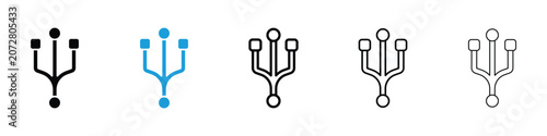 Foto Code Fork icons vector illustrations in black and blue colors for web and ui des