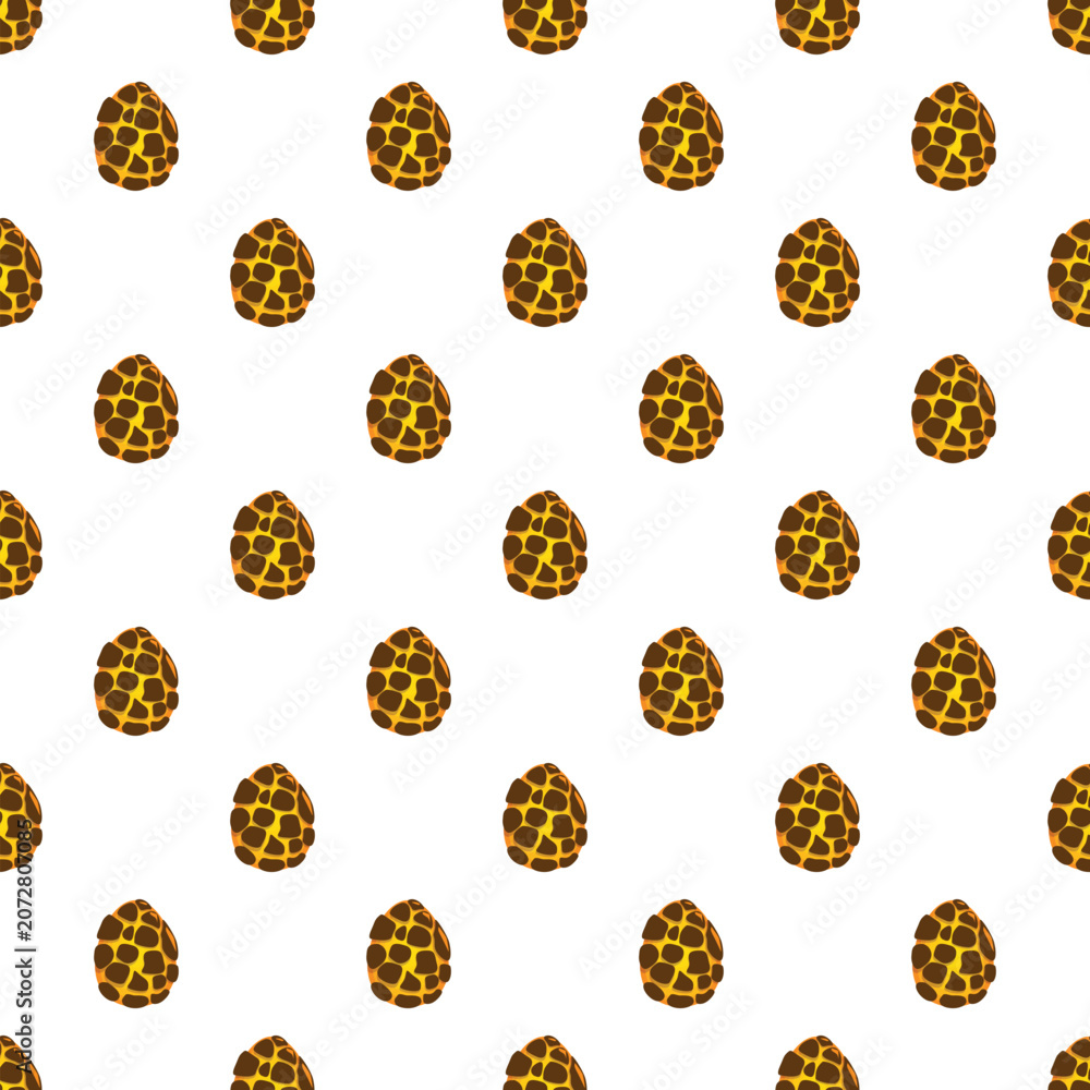Naklejka premium Repeating pattern showing mythical dragon eggs with a glowing lava texture