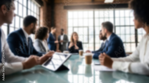 Diverse business team having a productive meeting in a modern office boardroom