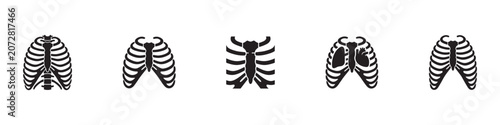 Foto Human ribcage icon set