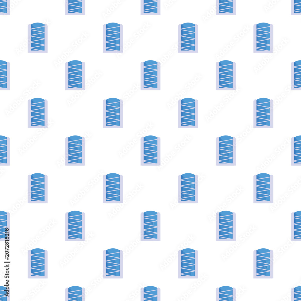 Naklejka premium Repeating pattern showing stylized urban skyscraper windows in flat design