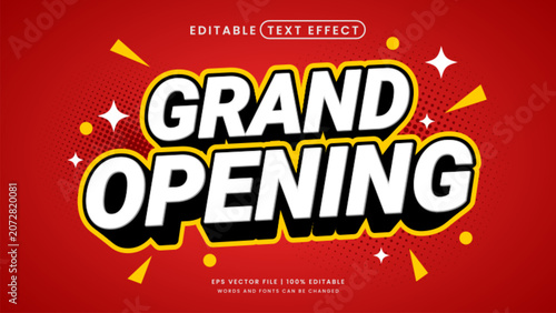 Grand opening 3d editable text effect style