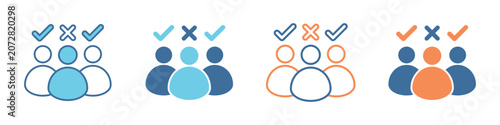 Cuadro en lienzo Discrimination Icon Set Multiple Style Collection