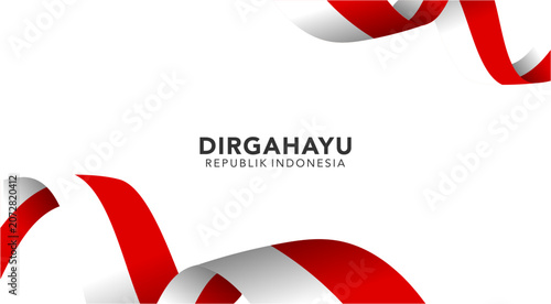 Indonesian Flag Ribbon For Independence Event