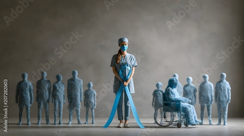 MS medical awareness concept with healthcare professional and patient support theme realistic lighting commercial stock photography