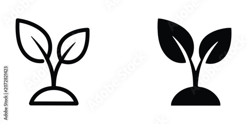 Obraz na plátně Young plant icon set