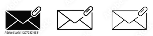 Fotografie Mail with attachment icon set