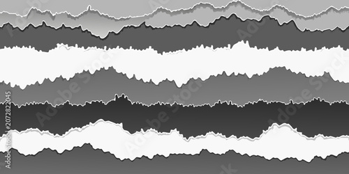 Vászonkép Torn Paper Layers A Grayscale Layered Paper Pattern