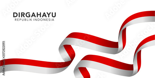 Elegant Indonesian Ribbon Background For Independence Event