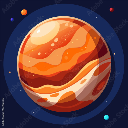 Stylized Jupiter Planet Illustration, generative AI.