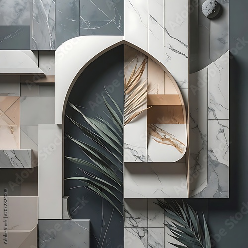 Modern Architectural Marble Wall Design.