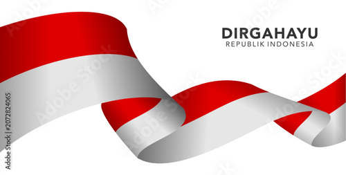 Double Indonesian Flag Illustration For Independence Event