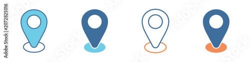 Quadro su tela Destination Icon Set Multiple Style Collection