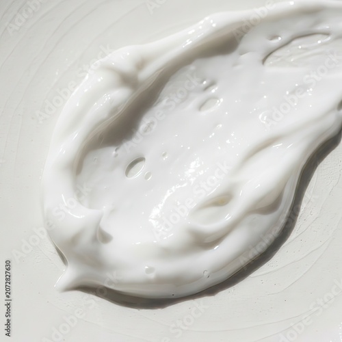 White Cream Cosmetic Texture Smear on Clean Background