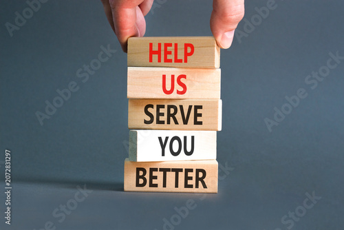 Obraz na plátne Help us serve you better symbol