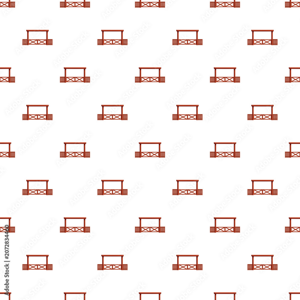 Obraz premium Repeating pattern of a simple balcony or terrace railing design on white background