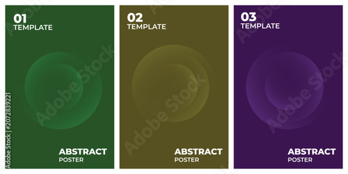 Abstract Minimalist Poster Set with Earth Tone and Violet Circular Gradients.