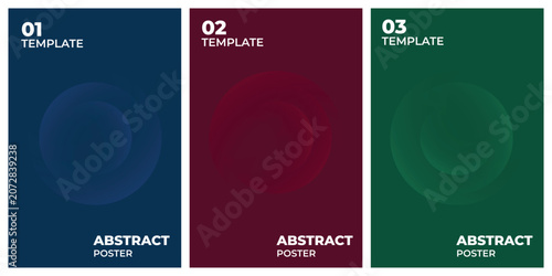 Minimal Dark Poster Template Set with Subtle Glowing Circular Gradient.