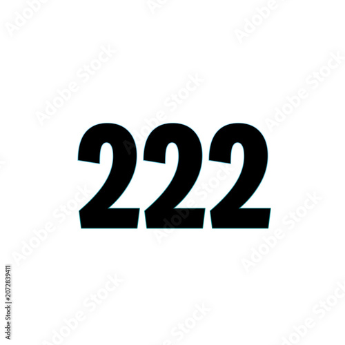 Number 222 in bold black text on white background