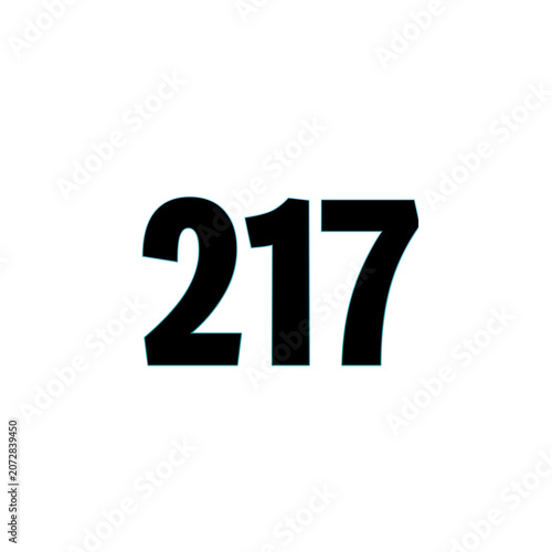Number two hundred seventeen in bold black font