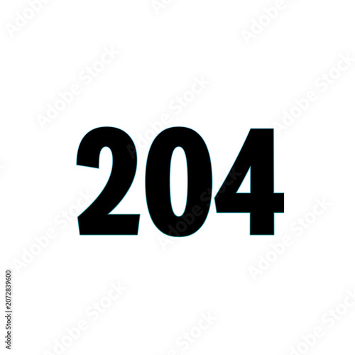 Number 204 in bold black font on white background