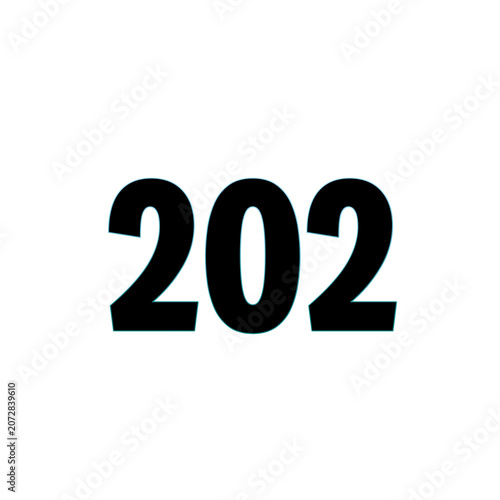 Number 202 in bold black font on white background