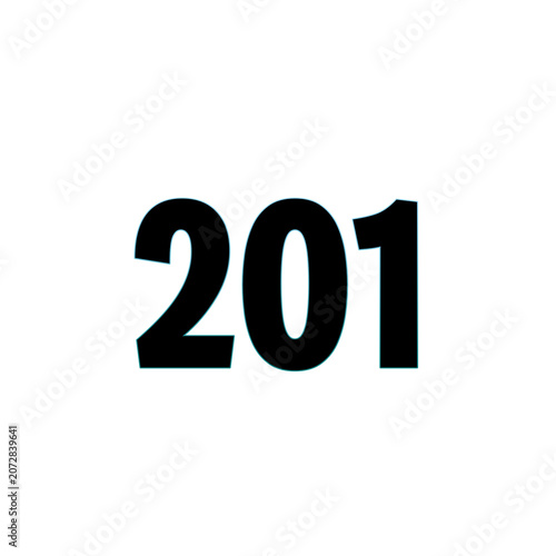 Number 201 in bold black font on white background
