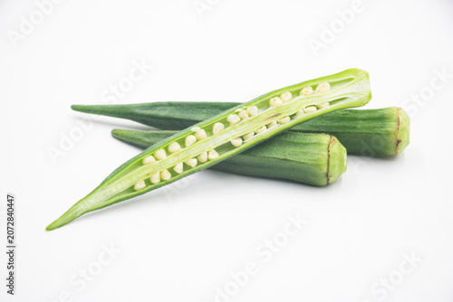 Fresh Ladies Finger Vegetable.
