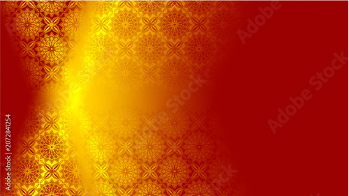 Luxury Mandala Ornament Background Template, Elegant Red Gold Pattern