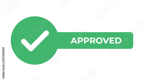 Green approved checkmark symbol for confirmation  vector