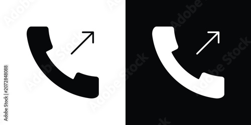 Cuadro en lienzo Call outgoing icon silhouette pack. Flat symbols