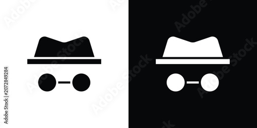 Foto Incognito icon silhouette pack. Flat symbols