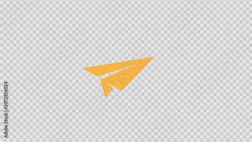 Yellow paper plane, creative origami flying