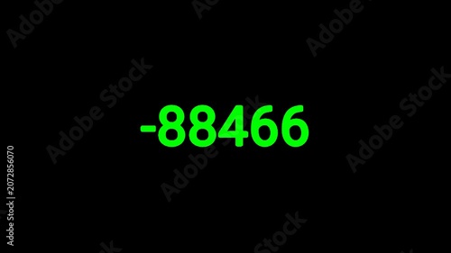Green digital timer, Numeric sequence animation, Modern data background