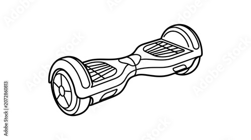 Self-Balancing Scooter Line Art - Hoverboard Icon