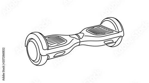 Self-Balancing Scooter Line Art Icon - Futuristic Personal Transport